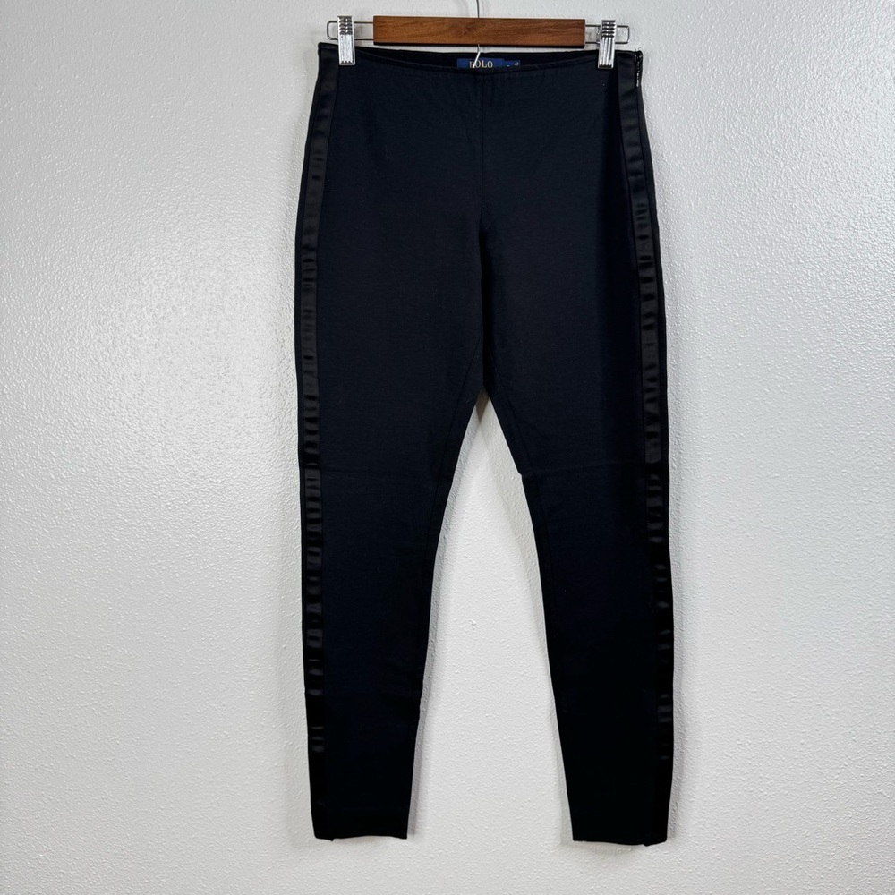 Polo Ralph Lauren Black Side Stripe Stretch Ankle Pants Size 6